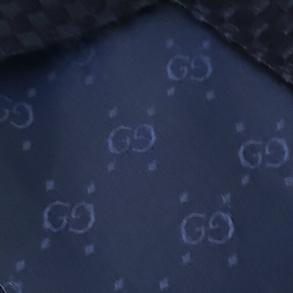 GUCCI Made in Italy 100% Silk Necktie - Black Brown Red Square - 3 3/4" x 58" - Picture 6 of 10